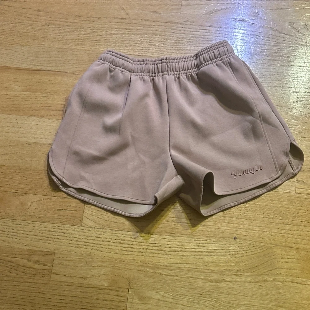 LAST CHANCE OFFER: YoungLA Women's Athletic Shorts in Light Brown - Picture 1 of 4